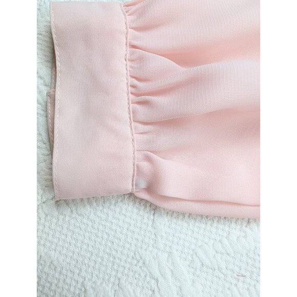 Vintage Susan Hutton Soft Pink Size 8 Blouse Button Down Shirt tie READ - Picture 13 of 16